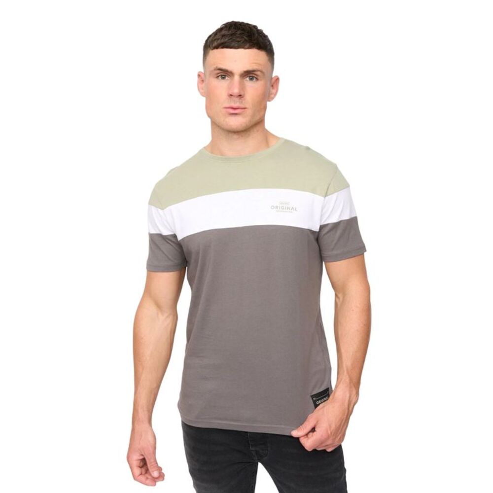 Crosshatch Mens Pattermay T-Shirt / Light Olive